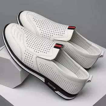 Модные летние белые туфли, весенние дышащие повседневные туфли для отдыха на открытом воздухе, деловая официальная кожаная обувь, кроссовки для мужчин, сандалии на плоской подошве 39 белый