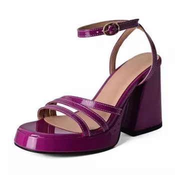 Модные летние босоножки на высоком каблуке, женская обувь 2024 года, туфли на платформе из натуральной кожи, босоножки на толстой подошве, квадратные босоножки на высоком каблуке, размер плюс 43 34 чёрный