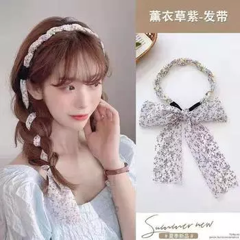 Модные летние цветочные ленты для волос, повязки на голову для женщин, французские стразы, жемчуг, плетение, длинная кисточка, резинки для волос, головные уборы