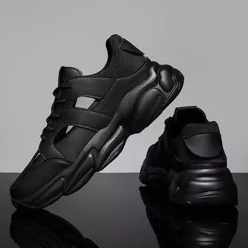 Модные летние дизайнерские новые кожаные мужские кроссовки на полой платформе, модные повседневные мужские спортивные туфли с мягкой подошвой, мужские сандалии 39 белый