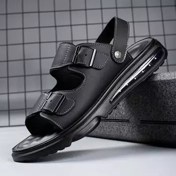 Модные летние дизайнерские новые сандалии для мужчин с открытой подошвой и сетчатым лицом на полой платформе для отдыха на природе, модные повседневные мужские туфли на мягкой подошве 38