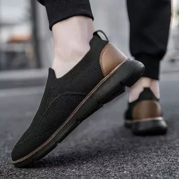 модные летние дышащие парусиновые туфли мужские мокасины легкие кроссовки удобные повседневные мужские туфли легкие туфли на плоской подошве мужские прогулочные туфли Zapatos 39 чёрный