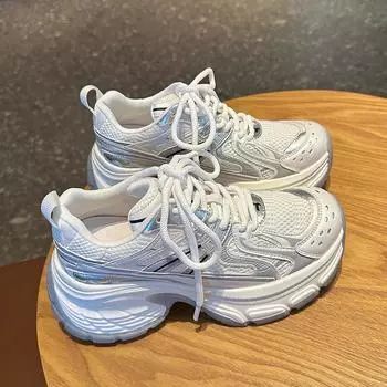 Модные летние дышащие женские повседневные туфли, модные массивные кроссовки, теннисные туфли, повседневные удобные кроссовки для бега на открытом воздухе 35-40 35 белый