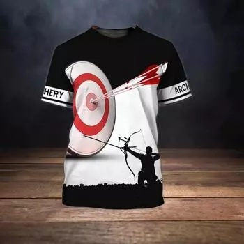 Модные летние футболки со стрельбой из лука, 3D-принт, уличная одежда, детские футболки для мальчиков и девочек, повседневные футболки больших размеров для детей, топы, детская одежда 100