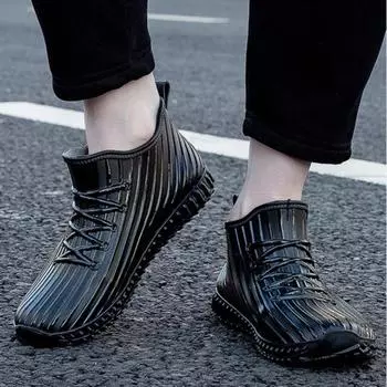 Модные летние короткие мужские туфли для поваров, кухни, кулинарии, широкие носки, мужские резиновые сапоги, водонепроницаемые и нескользящие, удобные, с резинкой 40