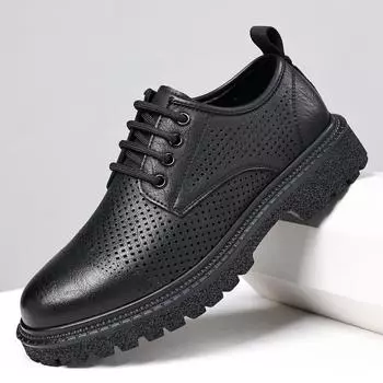 Модные летние кожаные повседневные туфли мужские дизайнерские кроссовки мужские удобные туфли из натуральной кожи мужские мокасины обувь для вождения мужская обувь 38 чёрный