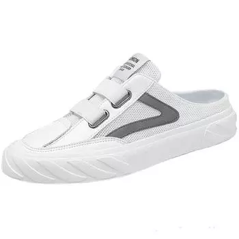 Модные летние модные мужские кроссовки для отдыха на открытом воздухе без каблука дышащие новые мужские повседневные туфли ленивые студенты балетки 39 белый