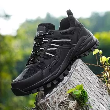 Модные летние мужские ботинки PARZIVAL, сетчатые походные ботинки, повседневные кроссовки, мужские ботильоны, походные ботинки для активного отдыха, спортивная обувь для скалолазания 39 чёрный