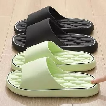 Модные летние мужские и женские тапочки, ультралегкие мягкие тапочки из ЭВА, эластичная обувь, цветные простые шлепанцы для ванной комнаты 36-37 белый