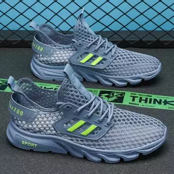 Модные летние мужские кроссовки PARZIVAL 2024 года, удобная спортивная обувь, легкие кроссовки для ходьбы, мужские кроссовки, дышащая треккинговая обувь 39 синий