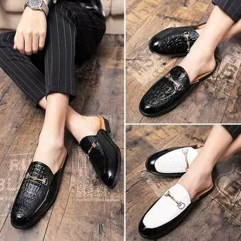 Модные летние мужские полуботинки, мужская повседневная мода, кожаные полуботинки, мужские мокасины, туфли без застежек, туфли для вождения 38 белый