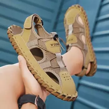 Модные летние мужские сандалии 2024 года, нескользящие мужские сандалии класса люкс H, распродажа, скидка, обувь для активного отдыха, новинка, низкая цена, дышащая, купить V 39