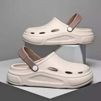 Модные летние мужские сандалии тапочки модные туфли из ЭВА с толстой подошвой нескользящие тапочки Baotou уличные пляжные женские шлепанцы садовая обувь 40-41 синий