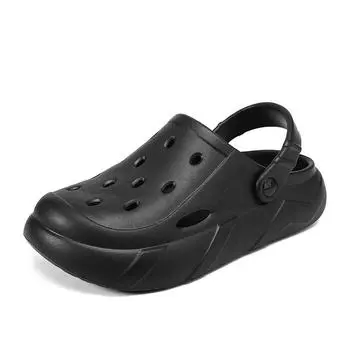 Модные летние мужские тапочки, модные толстые подошвы, пляжные сабо, домашняя обувь, кроссовки, нескользящие белые спортивные сандалии для мужчин 36 темные хаки