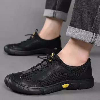 Модные летние мужские туфли из кожи ручной работы, повседневные мокасины, туфли из спилковой кожи, мужские туфли на плоской подошве, горячая распродажа, мокасины 38 чёрный