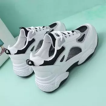 Модные летние новые сетчатые дышащие кроссовки повседневные универсальные белые туфли для женщин 35 белый