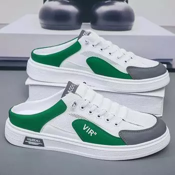 Модные летние новые сетчатые полутапочки для улицы, удобная мягкая подошва, модная молодежная универсальная модная обувь, мужская дышащая повседневная обувь 42