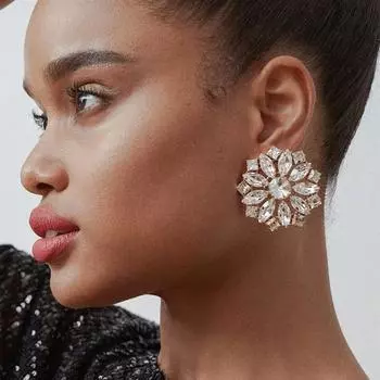 Модные летние новые женские цветные серьги со стразами, вечернее платье макси, эффектные серьги с темпераментом, аксессуары