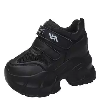 модные летние новые женские кроссовки, увеличивающие рост, папины туфли для женщин, модные 10 см толстая подошва, сетчатая платформа, повседневная спортивная обувь 34 бежевый