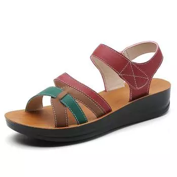 Модные летние новые женские сандалии большого размера на плоской подошве, повседневная мода, для спорта на открытом воздухе, легкая нескользящая одежда, женская повседневная обувь 35