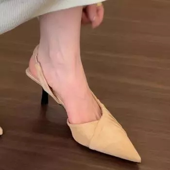 Модные летние новые женские сандалии с острым носком женские туфли-лодочки сексуальные тонкие босоножки на высоком каблуке босоножки с открытой пяткой вечерние выпускные туфли мюли 35
