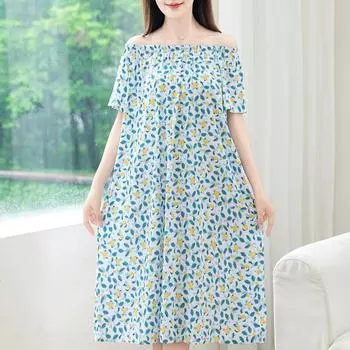 Модные летние платья для женщин, большие размеры, свободное повседневное длинное платье с коротким рукавом, элегантная винтажная одежда XL