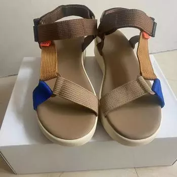 модные летние плоские женские туфли из пеньковой веревки, пляжные сандалии, легкие повседневные туфли для девочек, большие размеры, женские сандалии на платформе 36 темные хаки