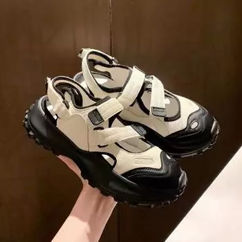 Модные летние сандалии женские дышащие удобные сандалии на платформе 2024 новые модные повседневные женские туфли Sandbeach 35 покинуть белый