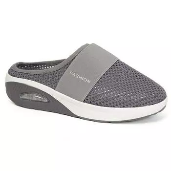 Модные летние сандалии, женские шлепанцы на платформе, уличные повседневные шлепанцы, тапочки на танкетке, женская обувь на плоской подошве, сетчатая обувь, женские шлепанцы 42 темно-серого