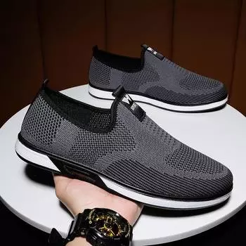 Модные летние сетчатые мужские повседневные туфли, дышащие кроссовки, мужская обувь для ходьбы на открытом воздухе, удобные мужские мокасины Zapatillas Hombre 45 38 чёрный