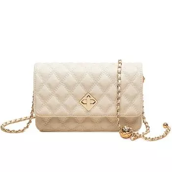 Модные летние сумки на плечо в клетку для женщин, сумка через плечо из искусственной кожи, сумка-цепочка для телефона, маленькая дизайнерская брендовая сумка, кошелек-клатч бежевый