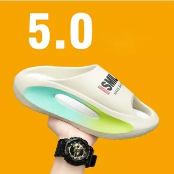 Модные летние тапочки-кроссовки для мужчин и женщин, легкие шлепанцы на платформе, мягкие полые спортивные сандалии унисекс из ЭВА, повседневная пляжная обувь 2024 36-37 белый