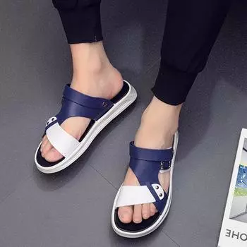 Модные летние тапочки мужские сандалии на платформе мягкие удобные нескользящие шлепанцы на плоской подошве модные мужские повседневные пляжные туфли спортивная обувь 40 чёрный