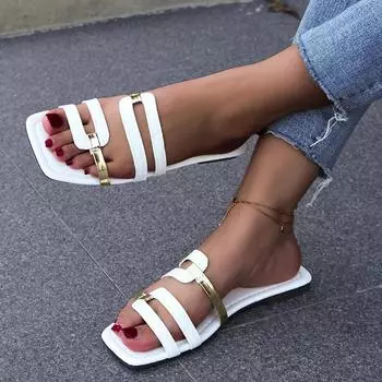 модные летние тапочки женские плоские роскошные пляжные шлепанцы женские сандалии трендовый бренд дизайн шлепанцы женская обувь 2024 большой размер 36 чёрный