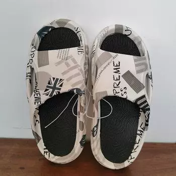 Модные летние трендовые мужские тапочки, нескользящие сандалии, толстая мягкая домашняя обувь на платформе, для душа и ванной, повседневная обувь 40-41 белый