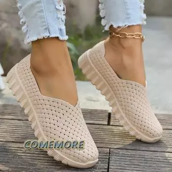 Модные летние туфли на плоской подошве для женщин, большие размеры, мягкая подошва, для отдыха, классические дышащие спортивные туфли, весенние лоферы 36 белый