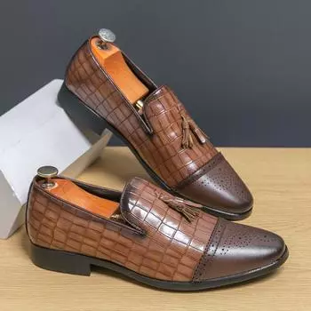 Модные летние уличные легкие мягкие кожаные мужские туфли, лоферы, удобные мокасины без застежек, повседневные туфли для вождения на плоской подошве, размер 38-47 38 коричневый