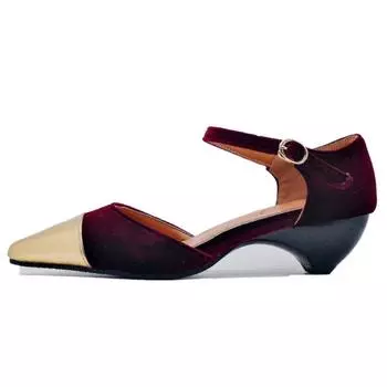 Модные летние женские босоножки, модные туфли Мэри Джейн, бархатные сексуальные туфли с острым носком на низком каблуке, роскошные свадебные танцевальные туфли, женские туфли-лодочки большого размера 34 чёрный