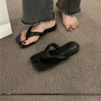 Модные летние женские босоножки на танкетке Премиум-ортопедические сандалии с открытым носком Винтажная нескользящая кожаная повседневная женская обувь на платформе в стиле ретро 35 бежевый