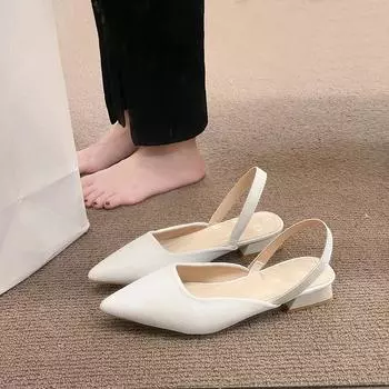 Модные летние женские новые сексуальные остроносые ретро-туфли на высоком каблуке из искусственной кожи для банкета и вечеринки, женские сандалии большого размера 35 бежевый