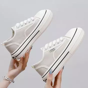 Модные летние женские парусиновые туфли с круглым носком, повседневные кроссовки на толстой подошве с усиленной строчкой, износостойкие студенческие парусиновые туфли 35 коричневый