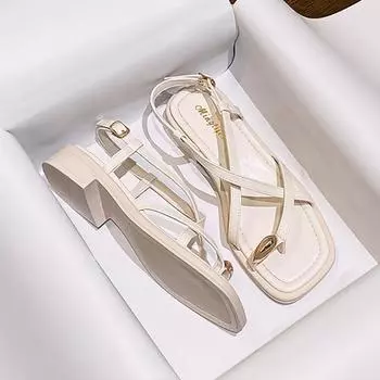 Модные летние женские сандалии для отдыха на открытом воздухе 2024 года в корейском стиле Модная рабочая обувь Туфли на высоком каблуке для вечеринок Женская повседневная обувь Бесплатная доставка 41-43 35 коричневый