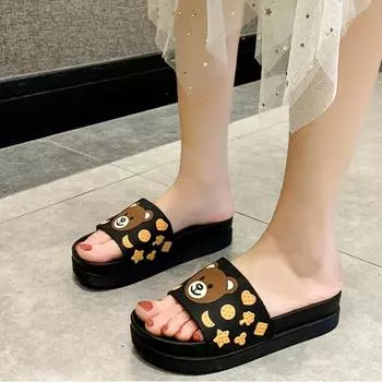 Модные летние женские сандалии на танкетке, тапочки, женские сексуальные кожаные сандалии 36 синий