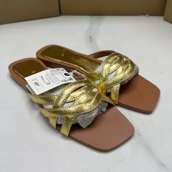 Модные летние женские тапочки на плоской подошве, дышащие, с полым крестом, женские уличные пляжные шлепанцы, большие размеры, повседневная уличная женская обувь 37 серебряный