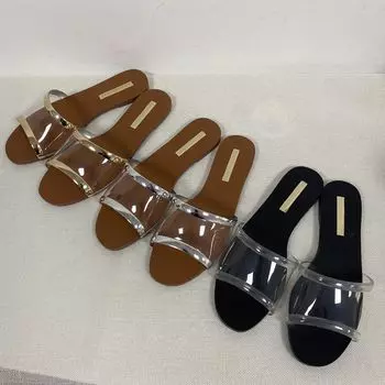 Модные летние женские тапочки, сандалии на плоской подошве 2024 года, модные прозрачные швы, дизайнерские тапочки для пляжа, отпуска, повседневные, новые женские туфли 37 серебряный