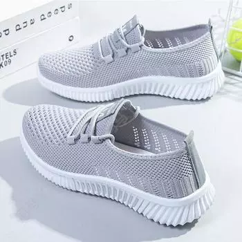 Модные летние женские теннисные туфли, дышащие, повседневные спортивные туфли, мягкая подошва, удобные, на шнуровке, с плоским дном, сетчатые туфли 36