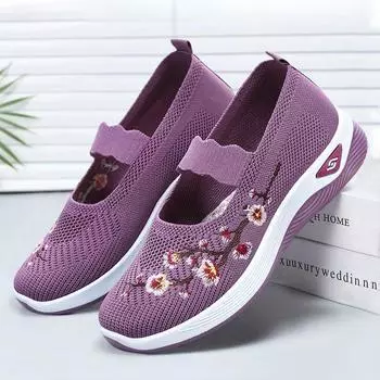 модные летние женские туфли на плоской подошве, дышащие джинсы Mary Flower, кроссовки женские на платформе для бега из хлопка, слипоны 36