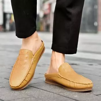 Модные лоферы без шнуровки, мужская обувь, шлепанцы, дизайнерские удобные мягкие повседневные туфли, мужская кожаная обувь, мужские туфли из крокодиловой кожи на плоской подошве 39 чёрный