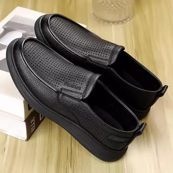 Модные лоферы на толстой подошве в британском стиле в стиле ретро для мужчин, дизайнерские новые кожаные туфли без застежек на мягкой подошве для мужчин 38