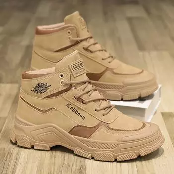 Модные лоферы с круглым носком, повседневные кроссовки, модные ботильоны, мужские осенние кроссовки, кожаные, на платформе, спортивные, с высоким берцем, для спорта и отдыха 39 серый